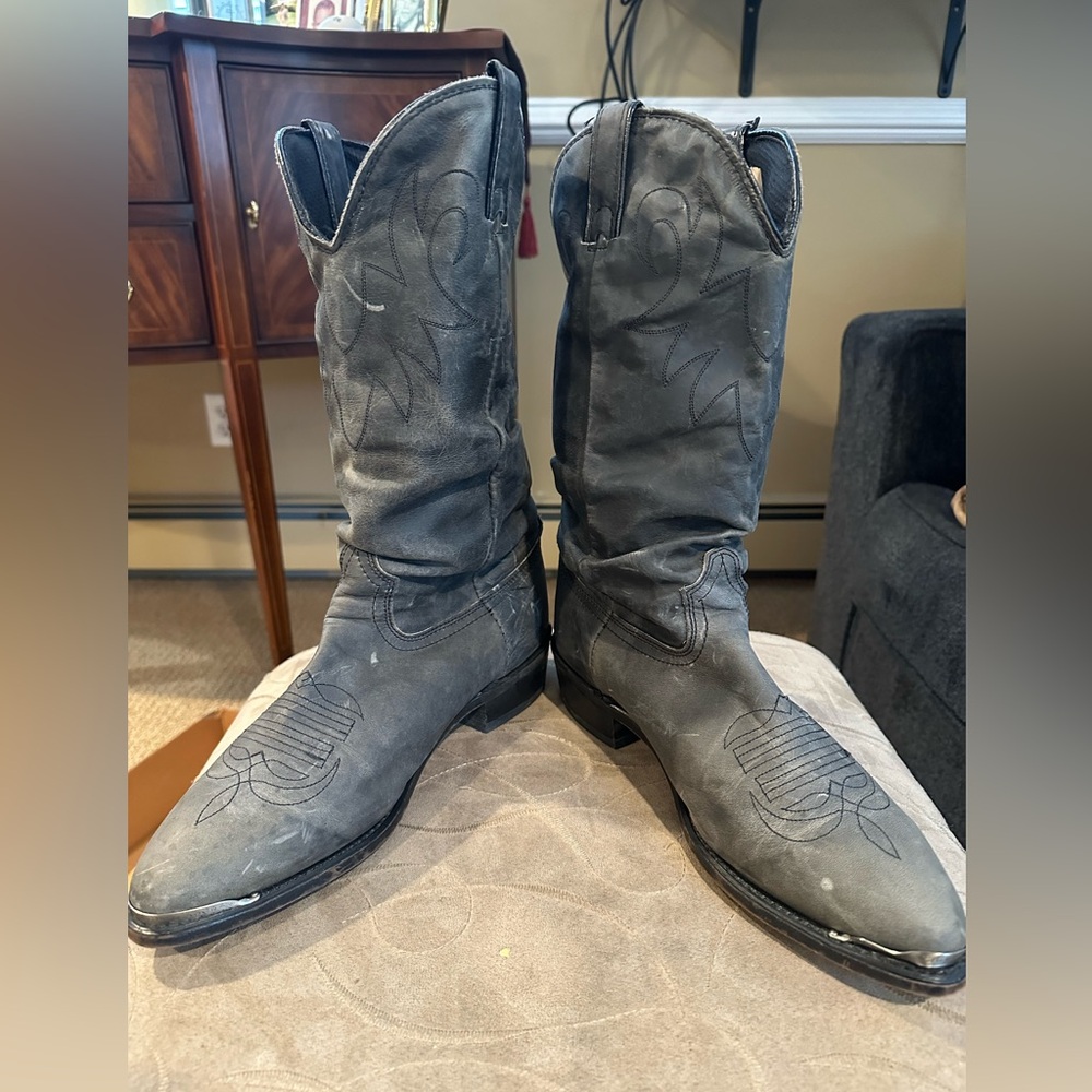 Dan Post Men’s gray pointed toe cowhide boots